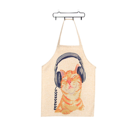 CUTE CAT APRON - HEADPHONES KITTY