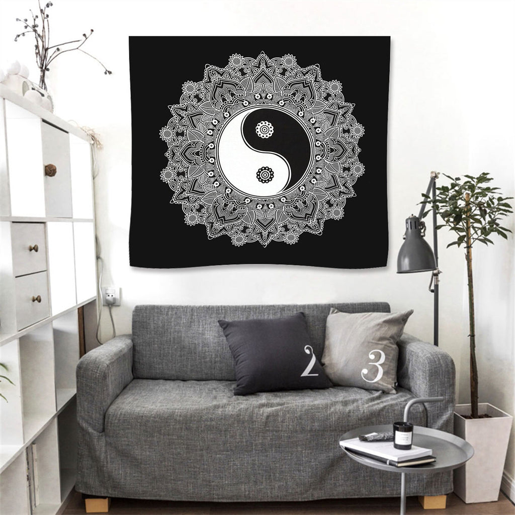 Black White Yin Yang Wall Tapestry Instyle Home Decor