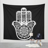 Black & White Hamsa Hand Wall Tapestry