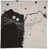 LOVE CAT THROW PILLOW COVER