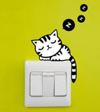 CURIOUS CAT WALL SWITCH DECAL