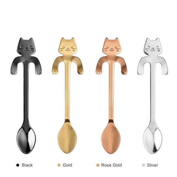 Cat Face Coffee Spoon  Cute Cat Design Smile Cat Coffee Spoon
