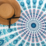 PEACOCK ROUND TAPESTRY / THROW