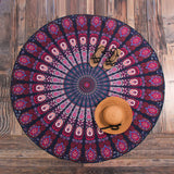 PEACOCK ROUND TAPESTRY / THROW
