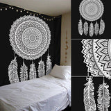 Black & White Dream Catcher Wall Tapestry