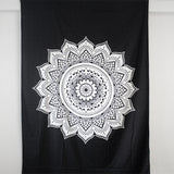 Black & White Mandala Wall Tapestry