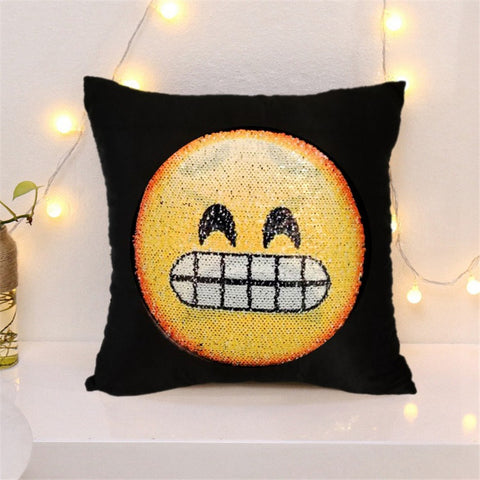 EMOJI EXCITED / TIRED FACE PILLOW COVER