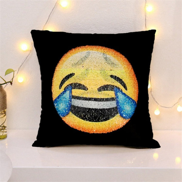 EMOJI LAUGHING / TIRED FACE PILLOW COVER