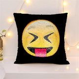EMOJI FLUSHED / TONGUE OUT FACE PILLOW COVER