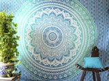 Sea green Indian Mandala Wall Tapestry